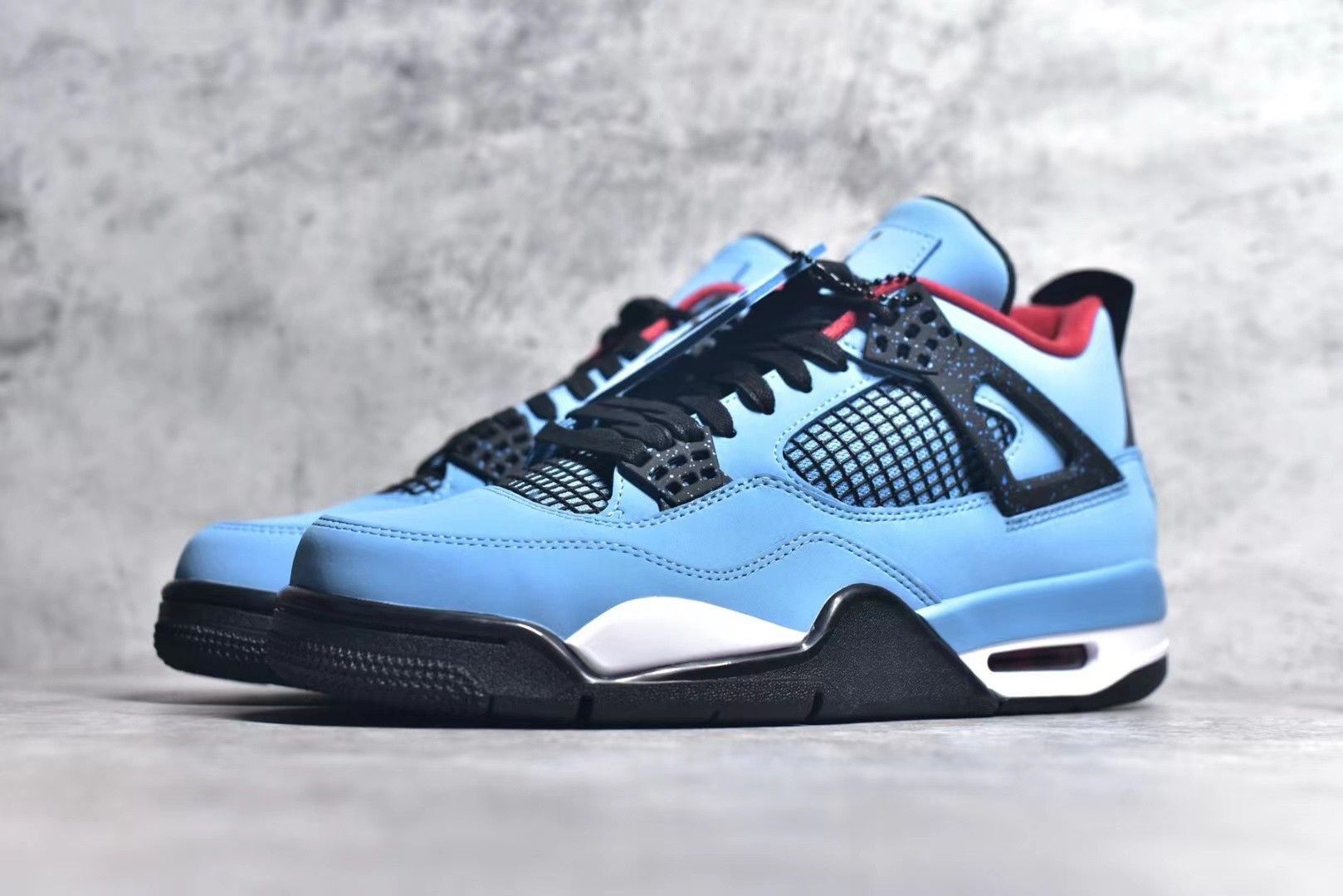Jordan Air Jordan 4 retro collaboration ice blue wear-resistant non-slip mid-top