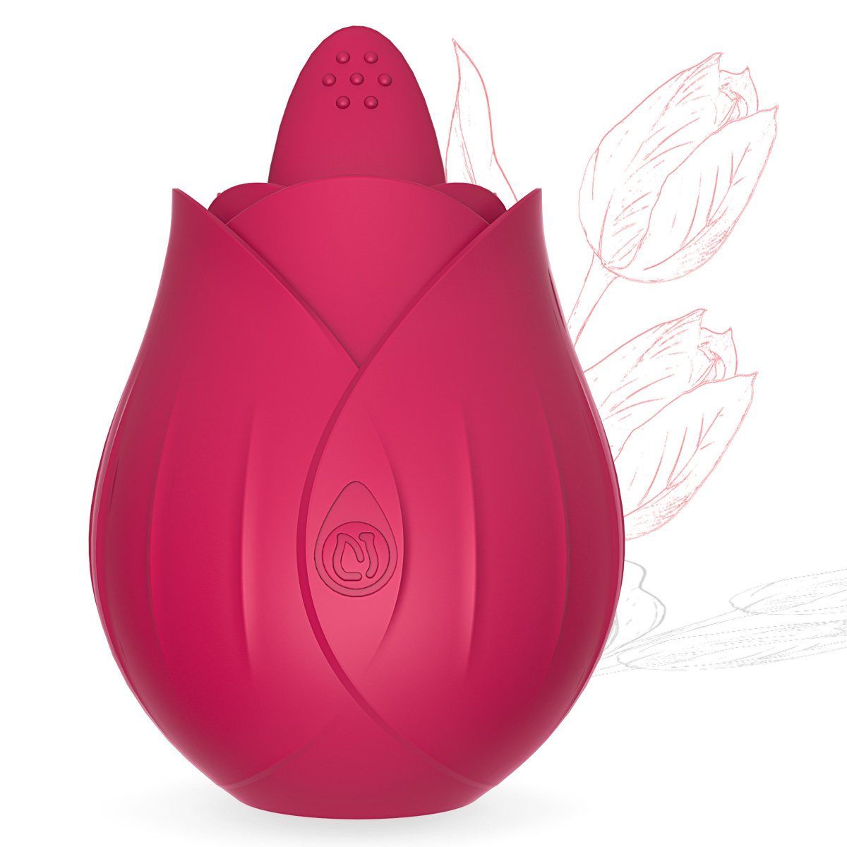 Rose Clitoral Vibrator with a Tongue for Women