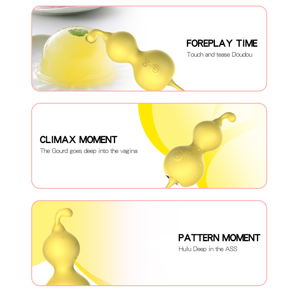 Gourd Heating G-spot Vibrator Anal Plug Vaginal Balls Kegel Exerciser For Adult