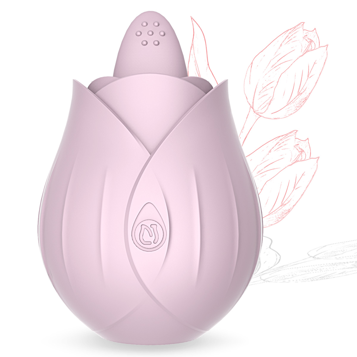 Rose Clitoral Vibrator with a Tongue for Women