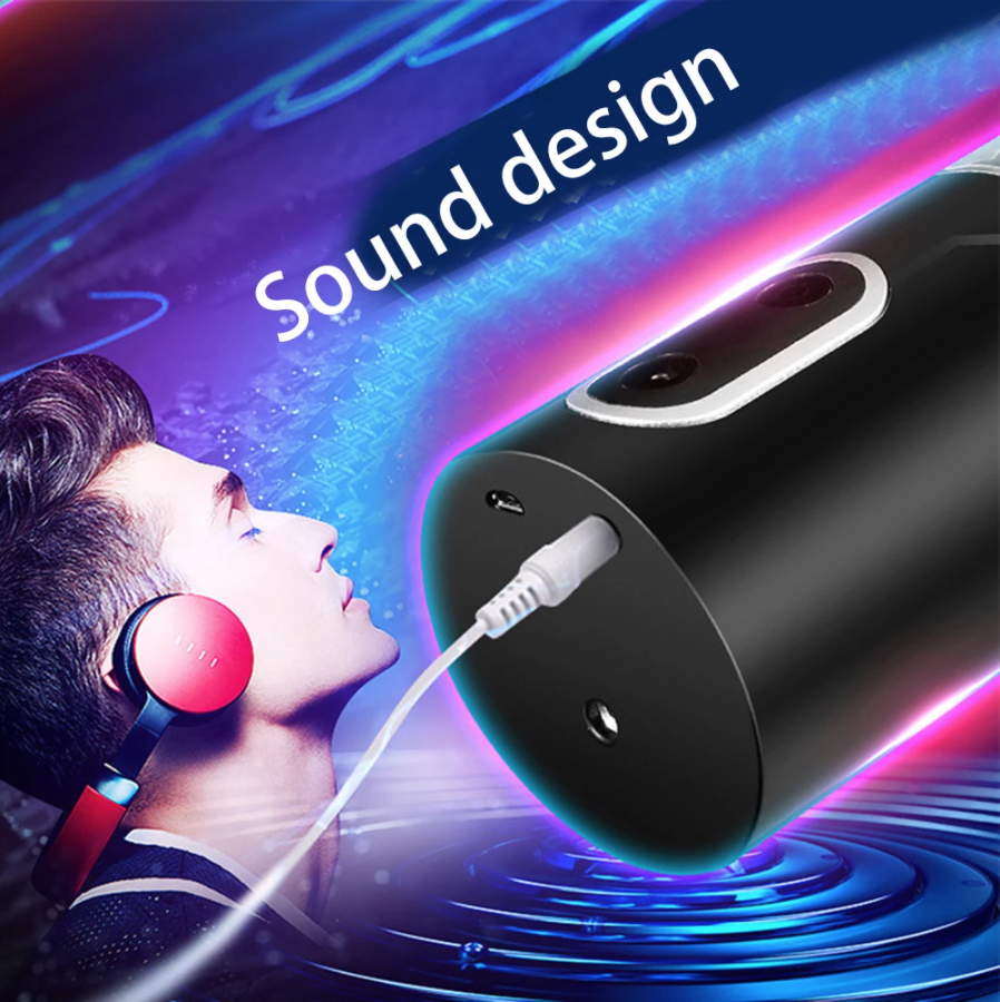 Hands-free Telescopic Rotating Voice Masturbation Cup