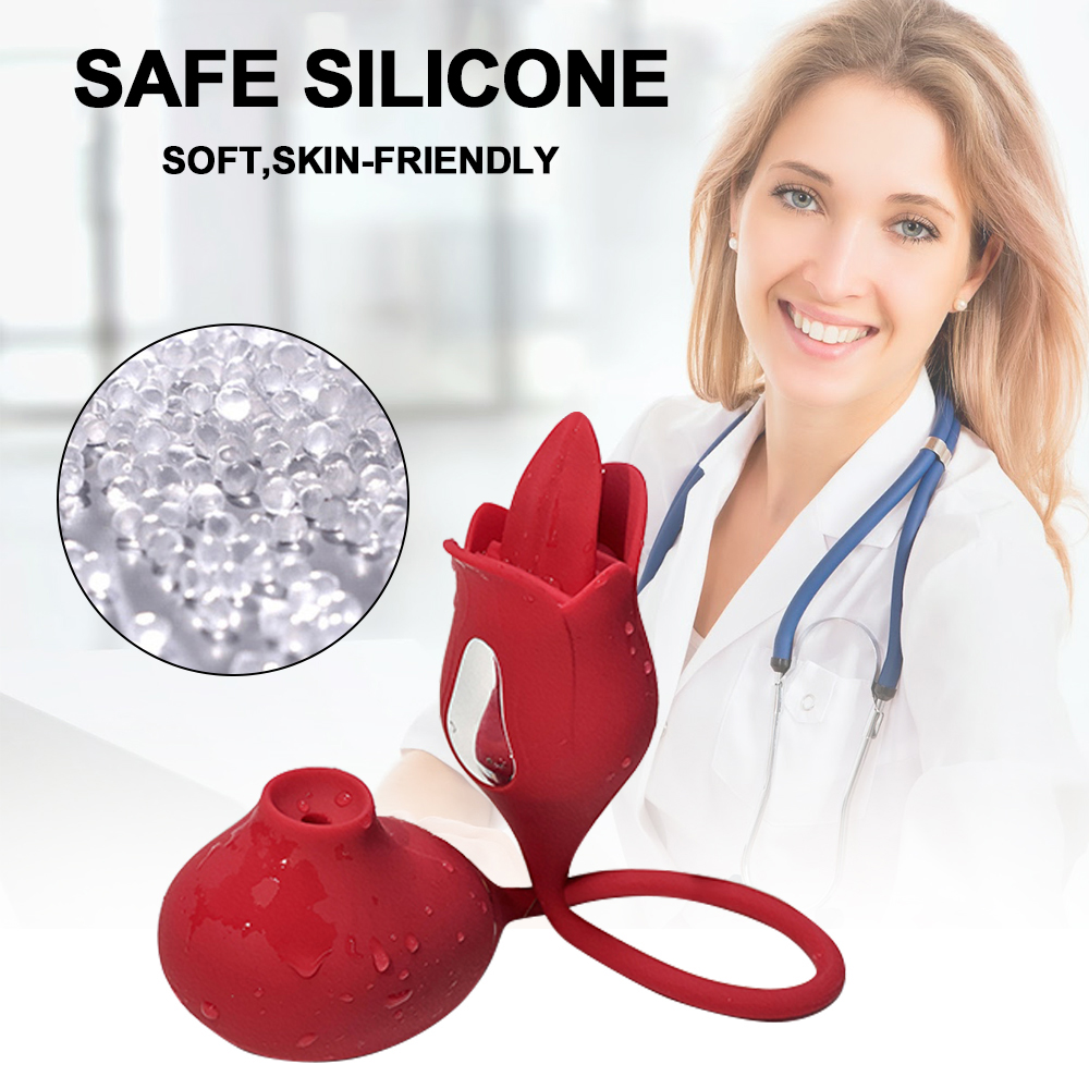 2 In 1 Sucking & Tongue Rose Vibrator