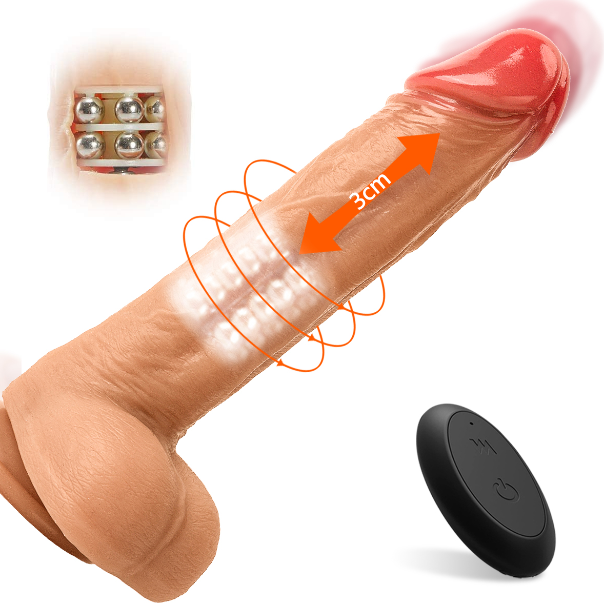 F25gz Rotating Pearls Thrusting And Vibrating Dildo