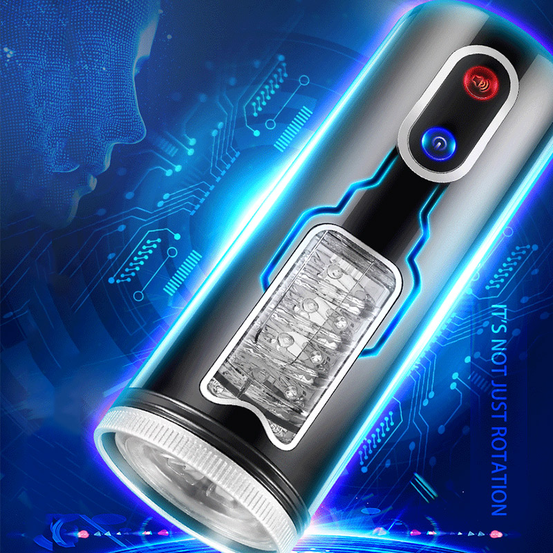 Hands-free Telescopic Rotating Voice Masturbation Cup