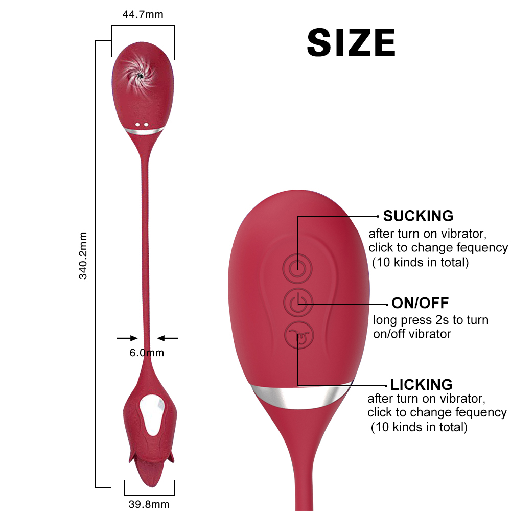 2 In 1 Sucking & Tongue Rose Vibrator