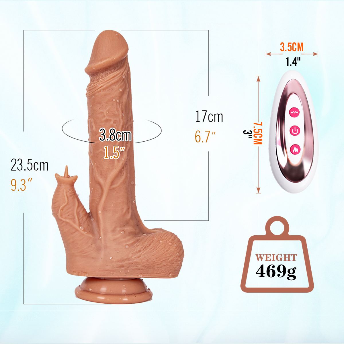 F27 Tongue King Thrusting Rotating Tongue-licking Vibrating Dildo
