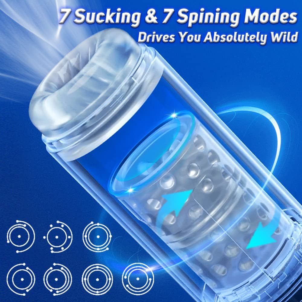 Fully Waterproof 4-in-1 Heating Telescopic Rotary And Sucking Male Masturbator without Suction Mount