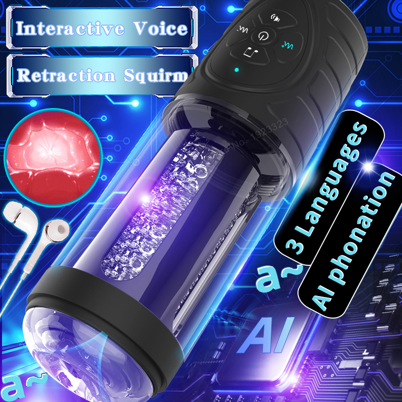 Real Voice Automatic Rotation Vibration Male Masturbator