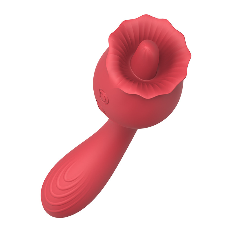 2 in 1 Tongue Licking Fancy Rose Vibrator
