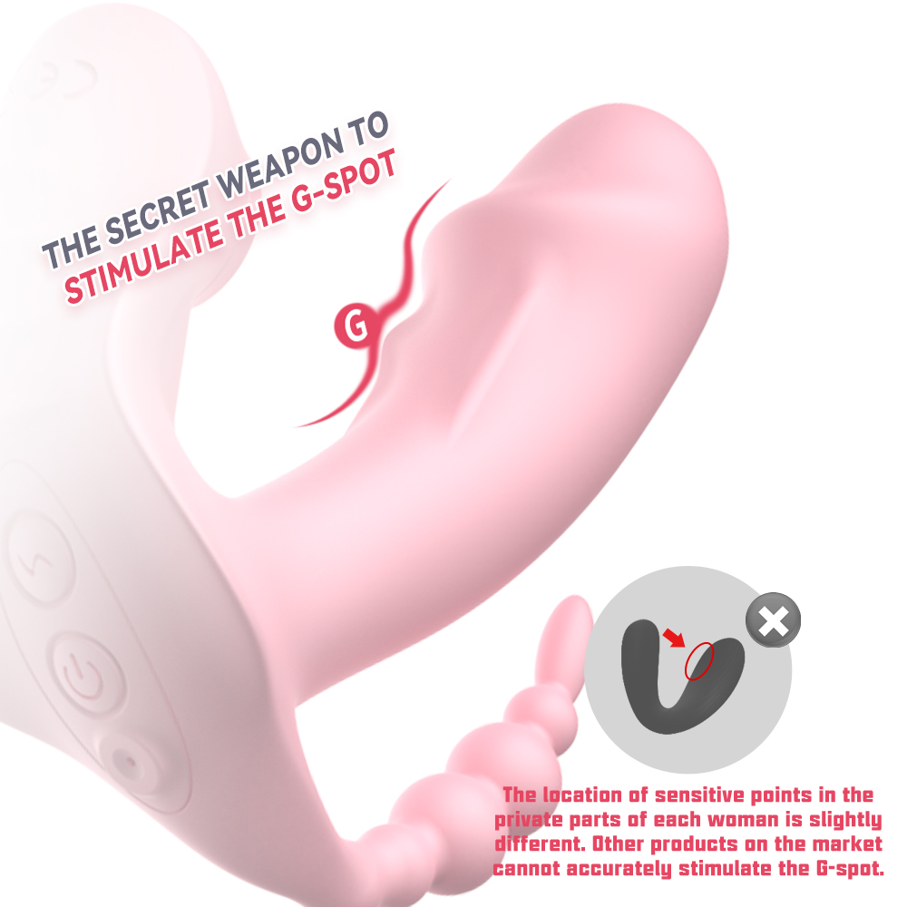 3 In 1 Clitoris Sucking Rotating Beads Dildo Wireless Remote Control Vibrator For Women