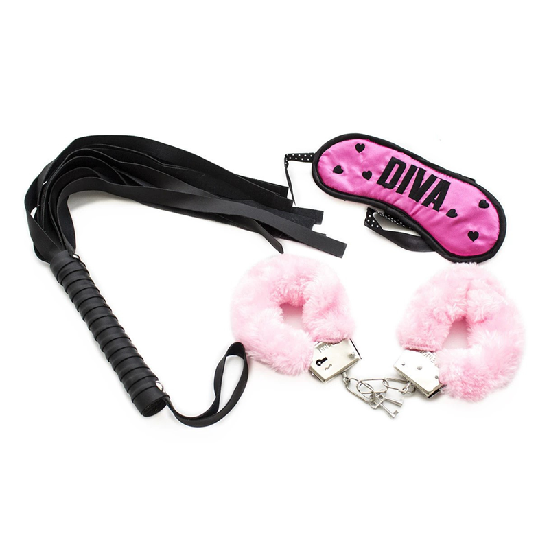 Pink Diva Leopard Print Bdsm Bondage Set Alternative Sex Toy