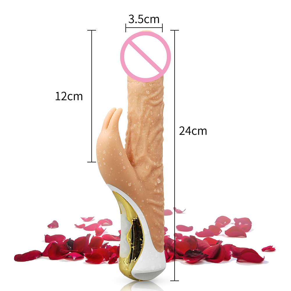 Rotation Vibrating Silicone Realistic Dildo Rabbit Vibrator