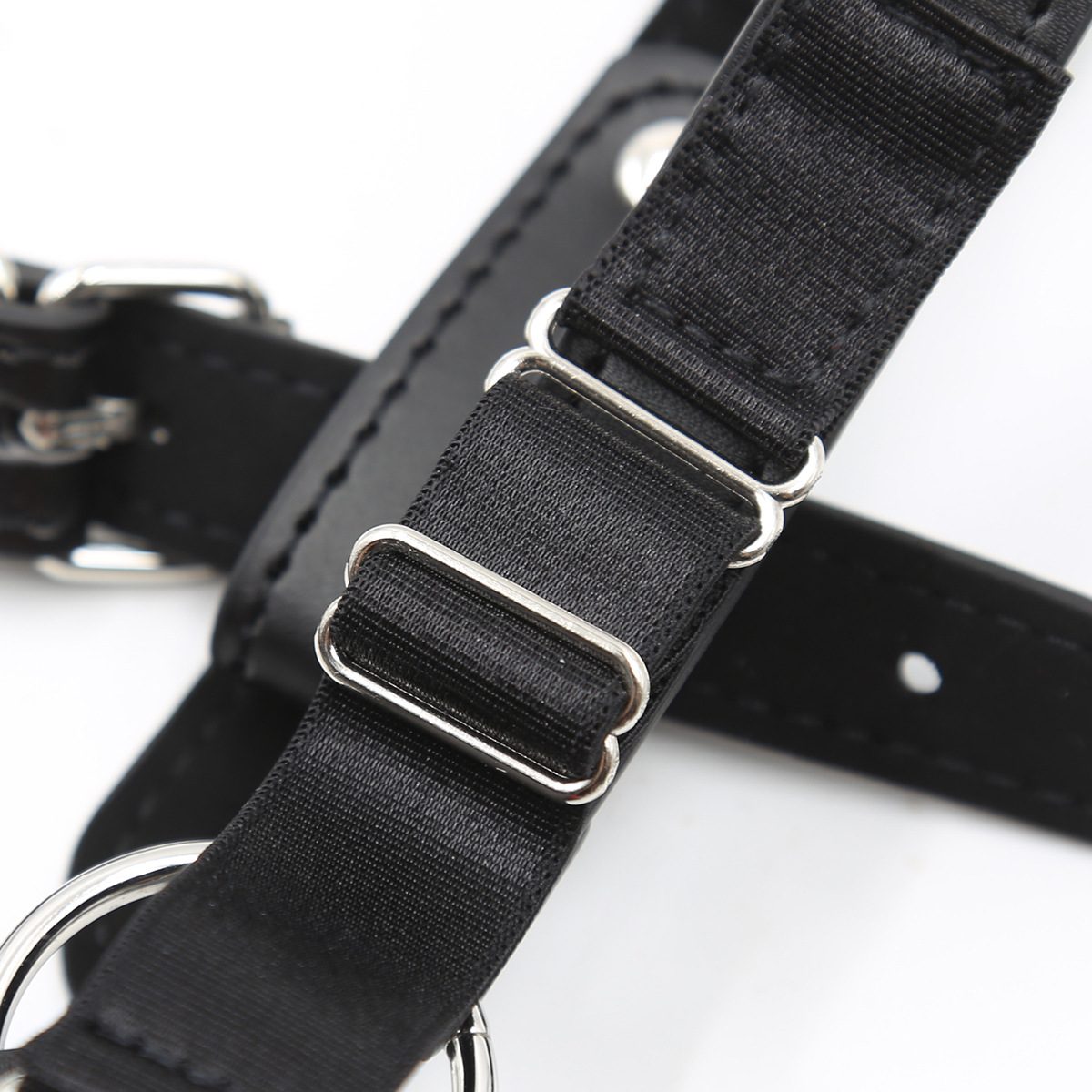 Silicone Mouth Gag Head Harness with Nose Hook
