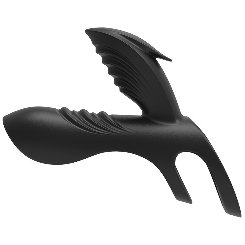 Adjustable Silicone Vibrating Cock Ring in Black, Clitoral G-spot Stimulator