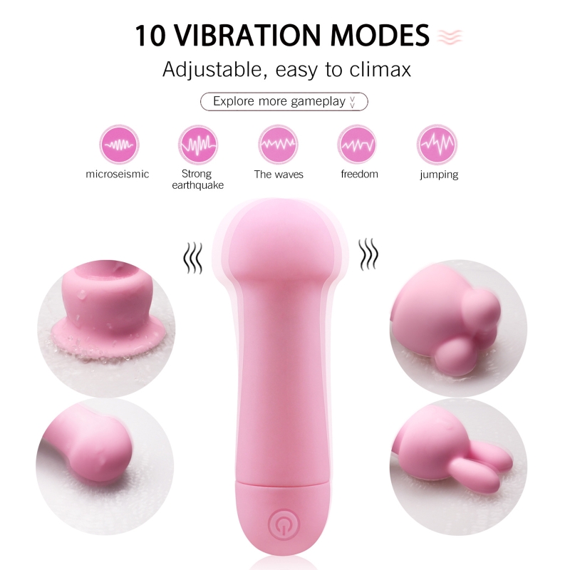 10 Frequency Vibrator G Spot Stimulator With Attachment Heads Massager