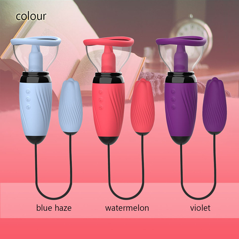3 In 1 Sucking Vibrating Tongue Licking Egg Vibrator Nipple Stimulator