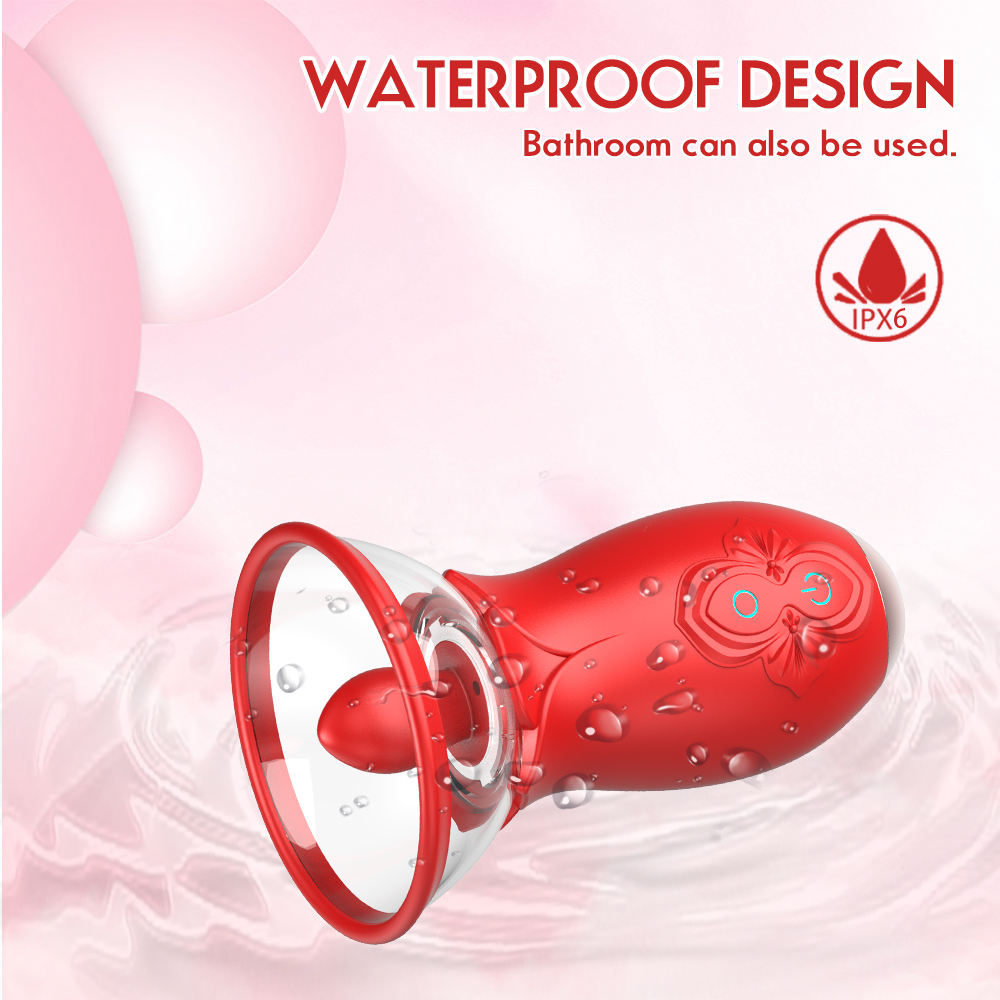 2-in-1 Rose Vibrating Body Pump and Tongue Vibrator