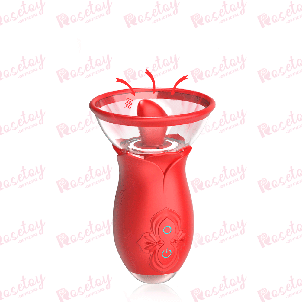 2-in-1 Rose Vibrating Body Pump and Tongue Vibrator