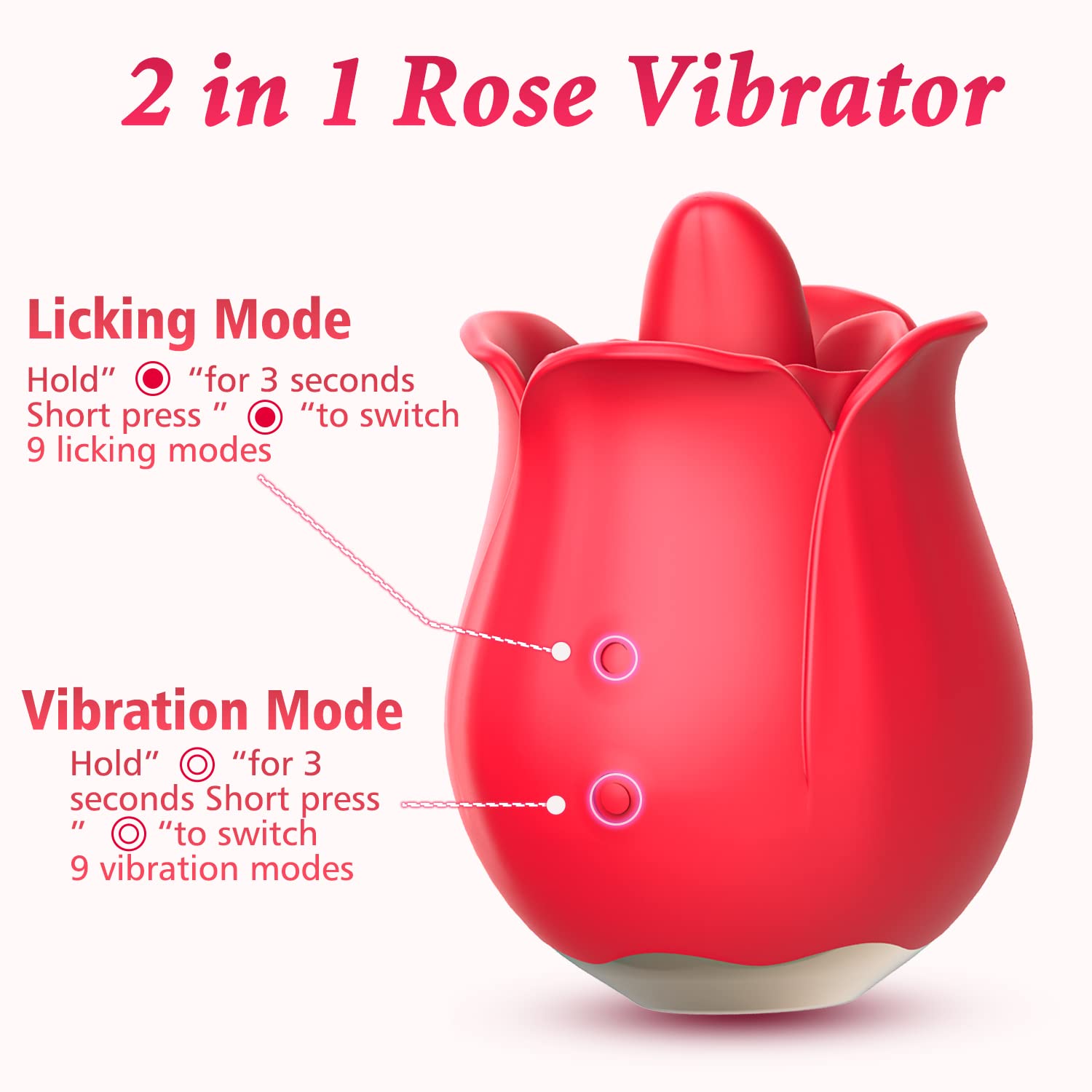 Rose Licking Vibrator with Thick Tongue