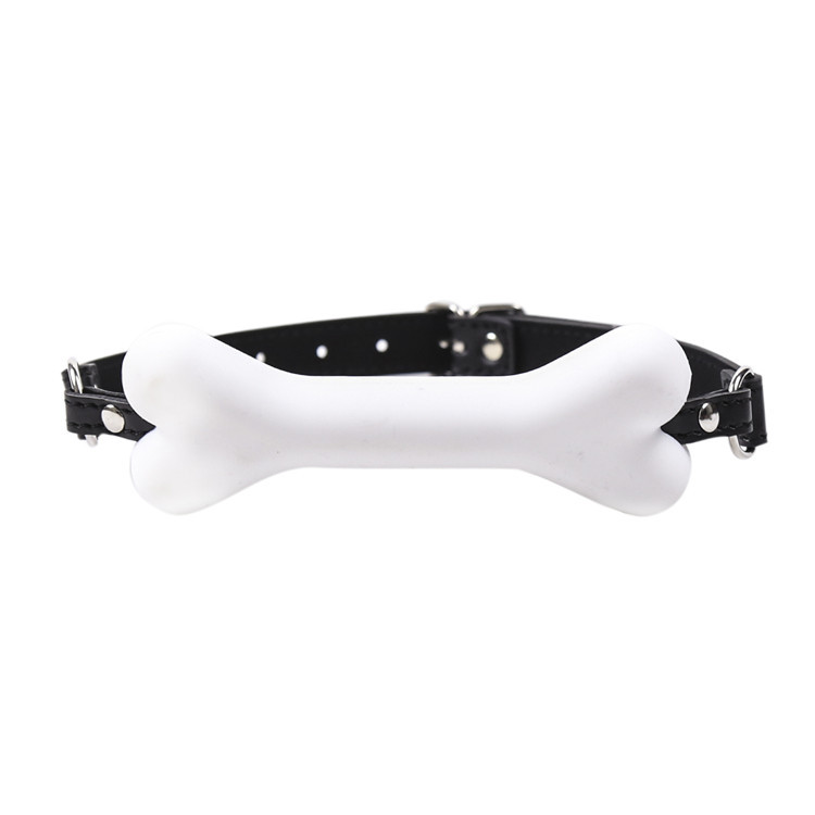 Silicone Bone Mouth Gag In White