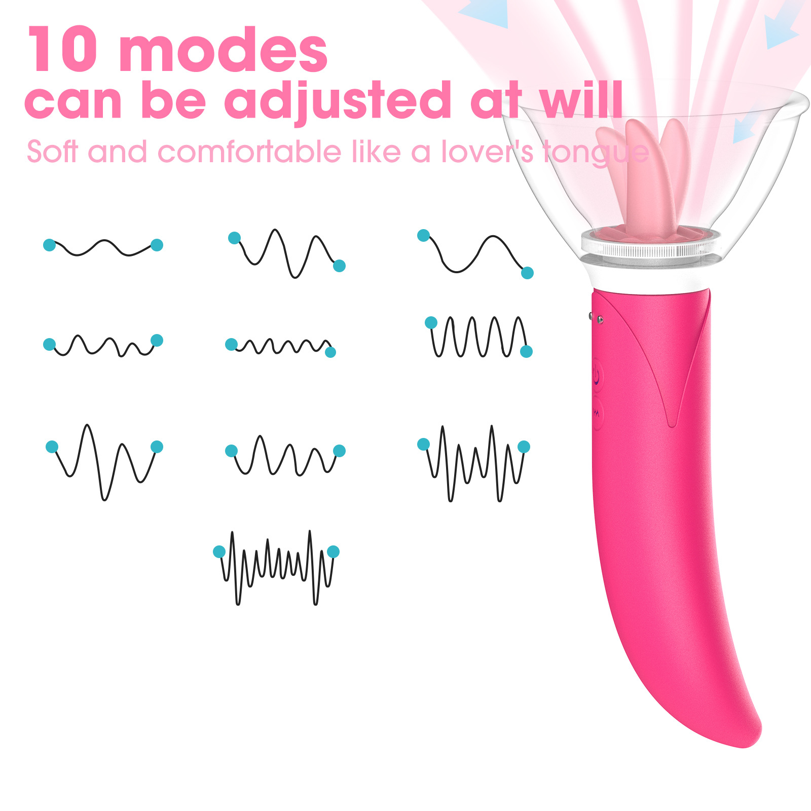 Tongue Licking Pump Clitoris G-spot Vibrator Dildo Vibrator