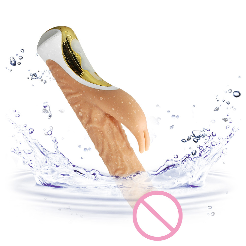 Rotation Vibrating Silicone Realistic Dildo Rabbit Vibrator