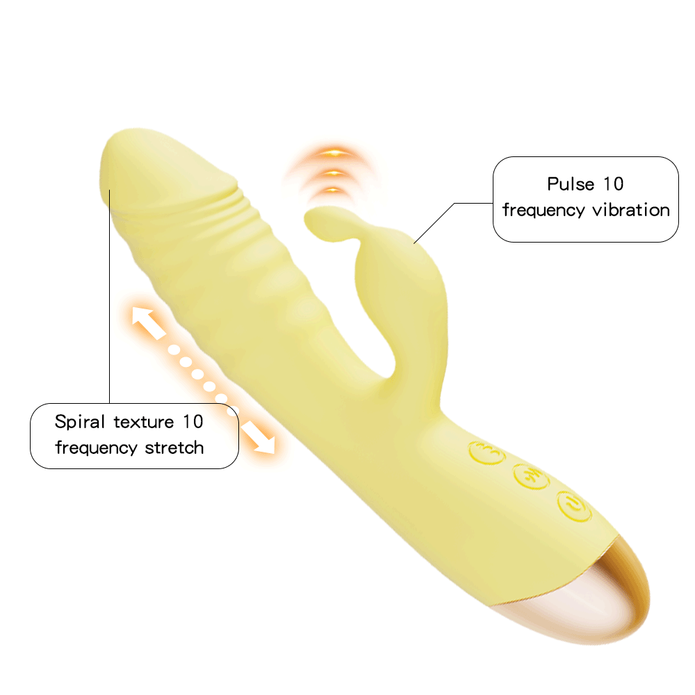 Silicone Warming Rabbit Vibrating Massage Stick G-spot Double Shock Vibrator