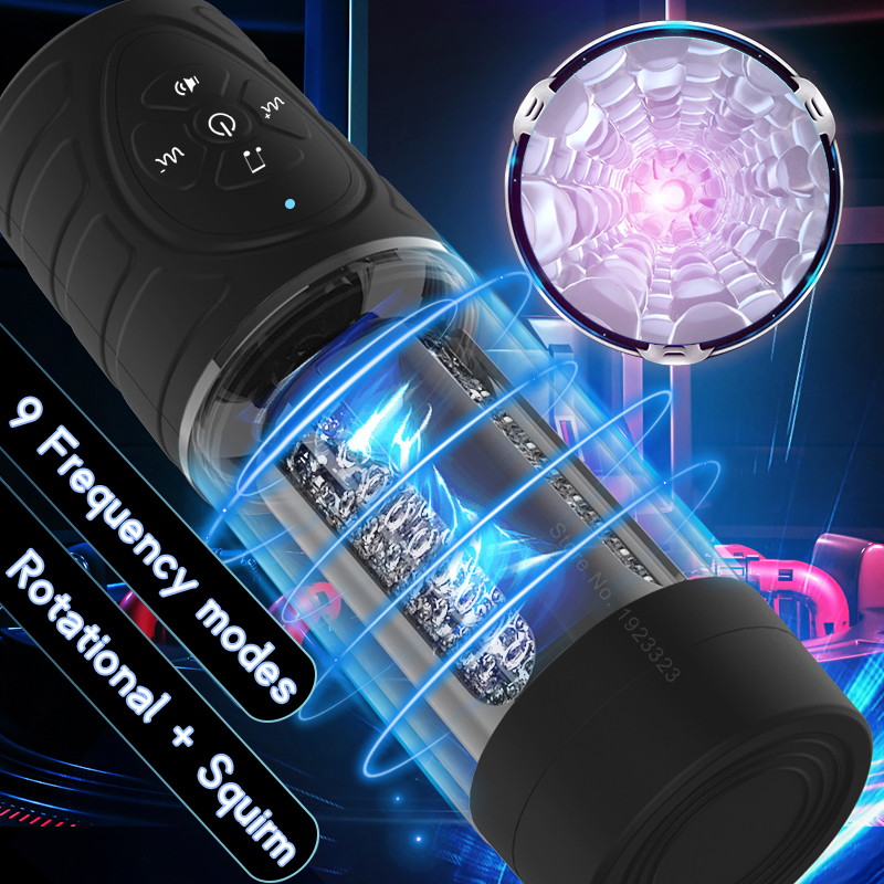 Real Voice Automatic Rotation Vibration Male Masturbator