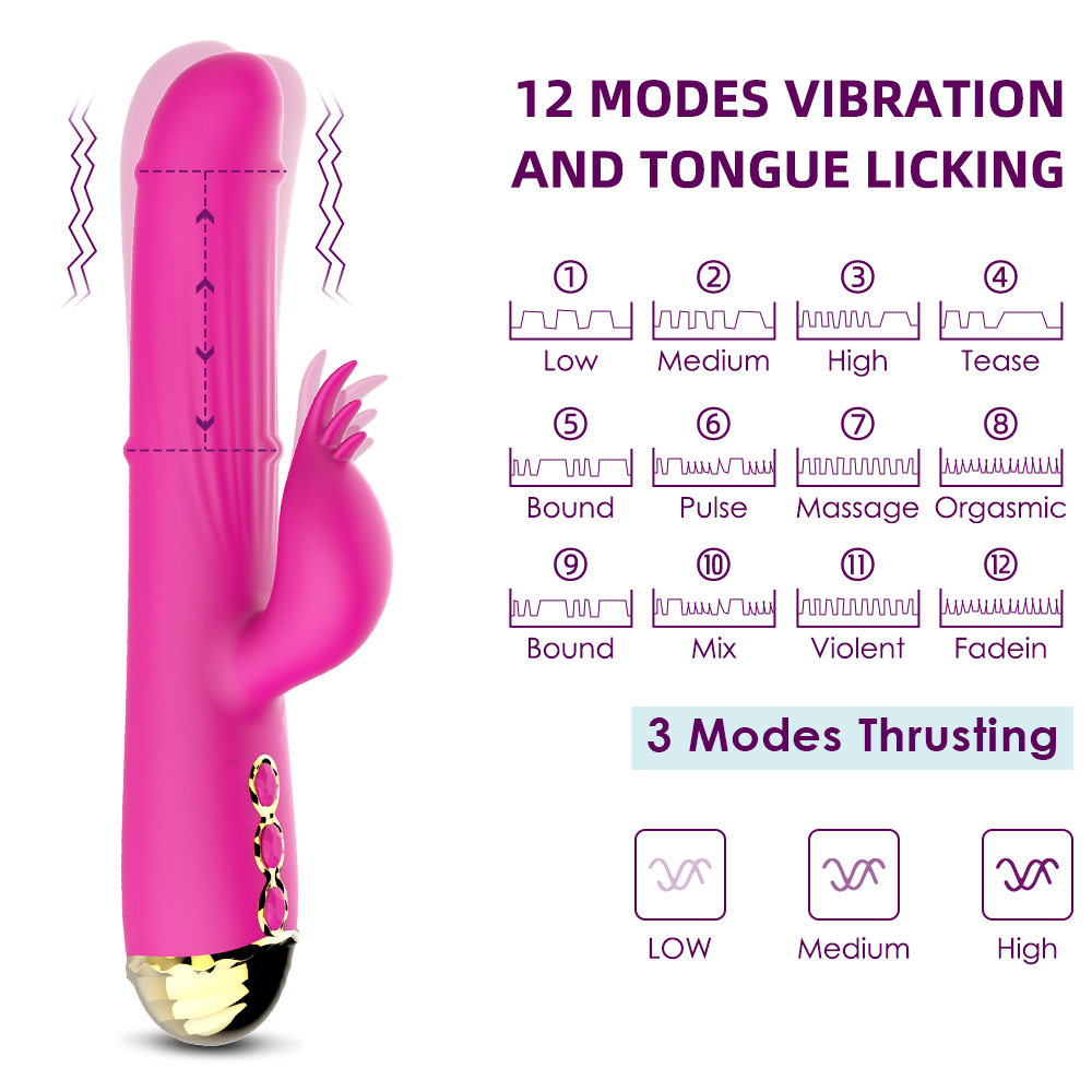 12 Speeds G Spot Vibrator Dildo Rabbit Vibrator