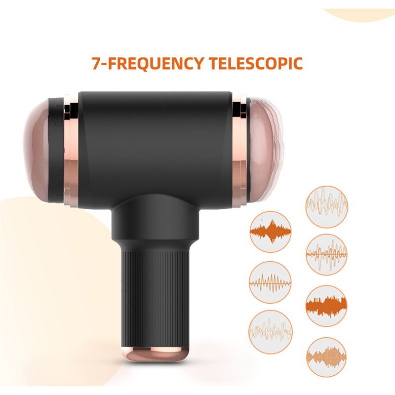 Automatic Telescopic Simulation Phonation Double Channel Masturbator Cup