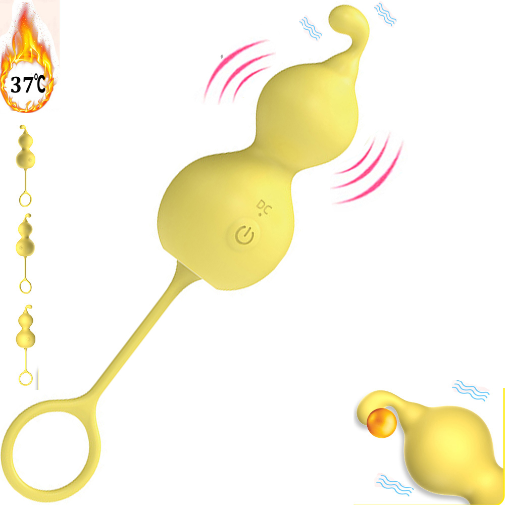 Gourd Heating G-spot Vibrator Anal Plug Vaginal Balls Kegel Exerciser For Adult