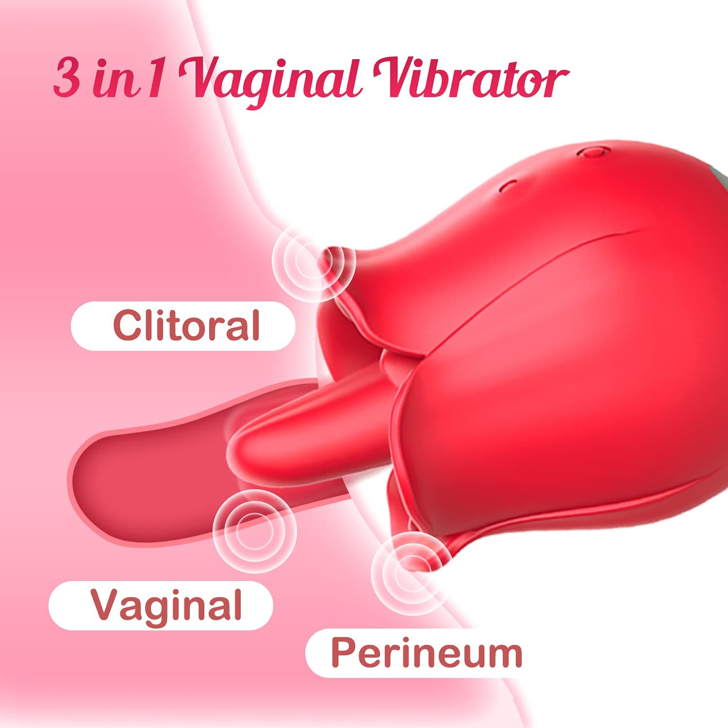 Rose Licking Vibrator with Thick Tongue