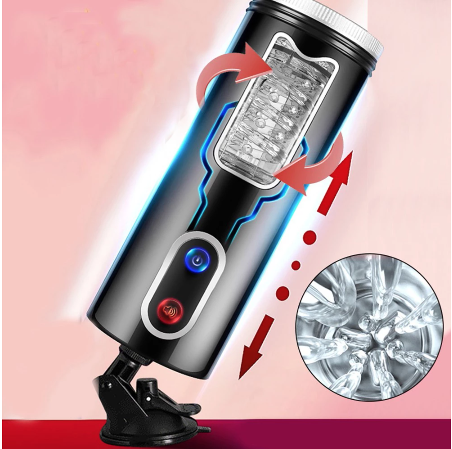 Hands-free Telescopic Rotating Voice Masturbation Cup