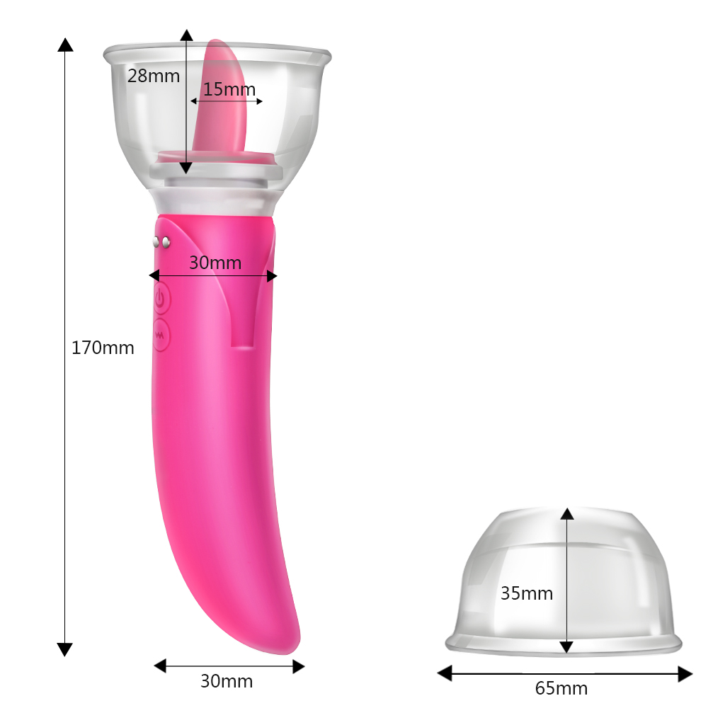 Tongue Licking Pump Clitoris G-spot Vibrator Dildo Vibrator
