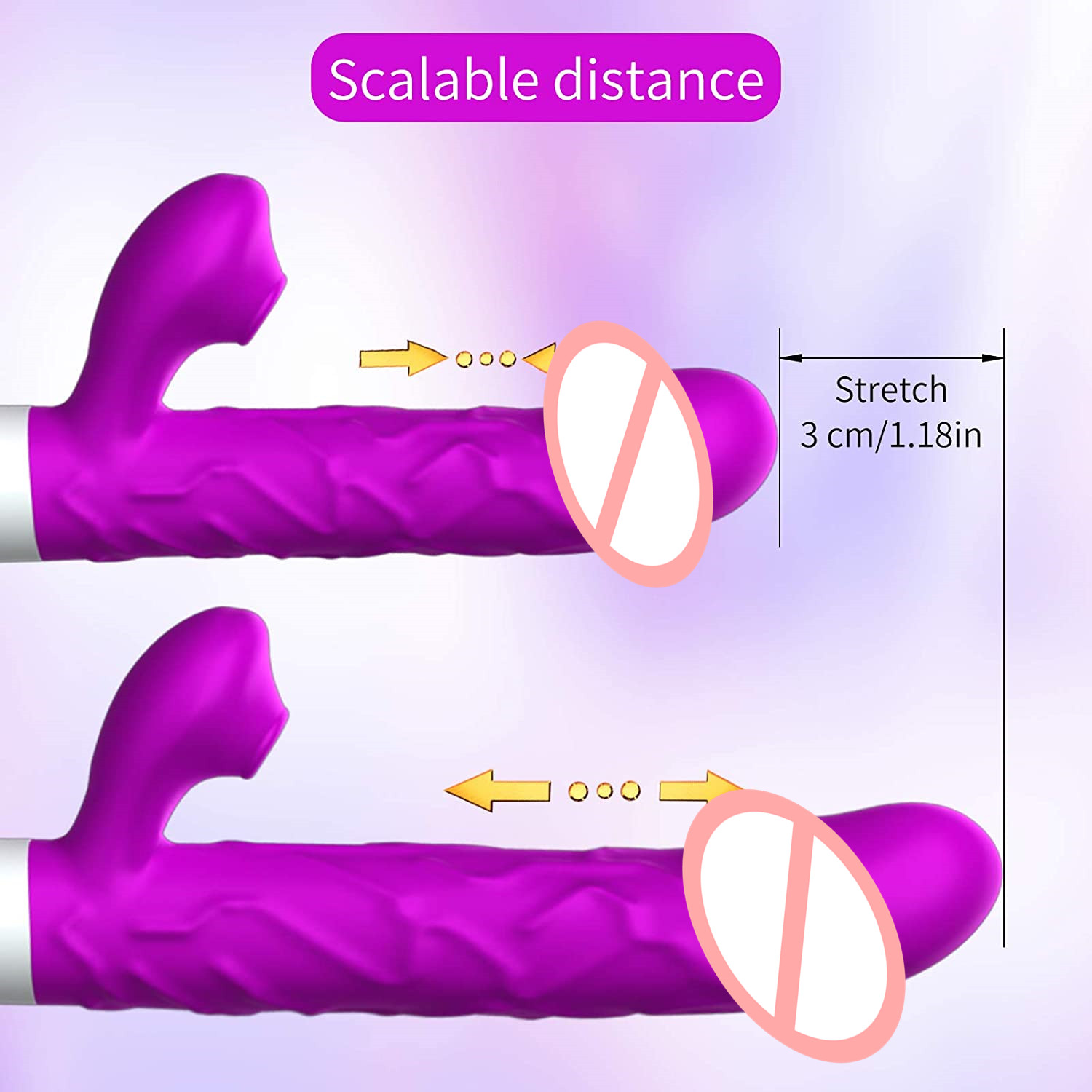 Thrusting Sucking Rabbit Vibrator,G Spot Vibrator 3 Thrusting Rotating and 7 Sucking Modes