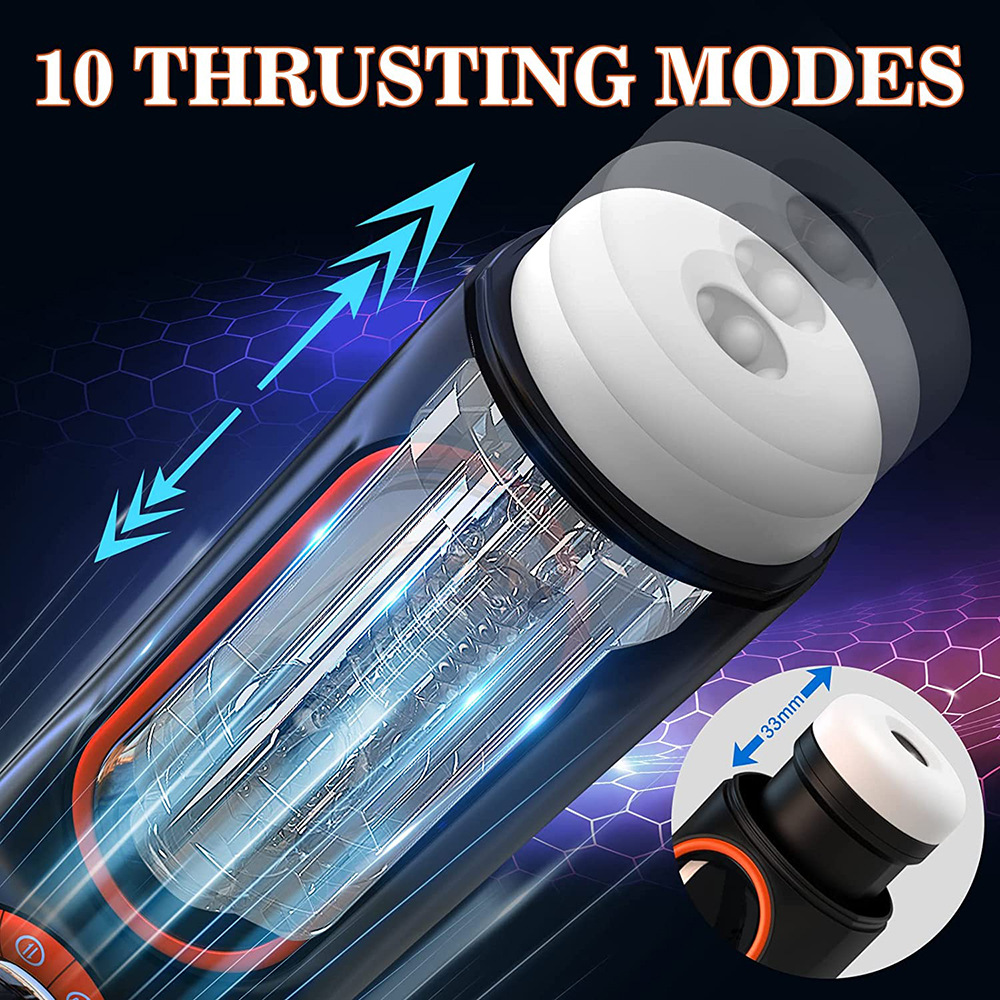 Intruder 1.0 Automatic Telescopic Sucking Vibrating Deep Throat Blowjoy Pleasure Toy