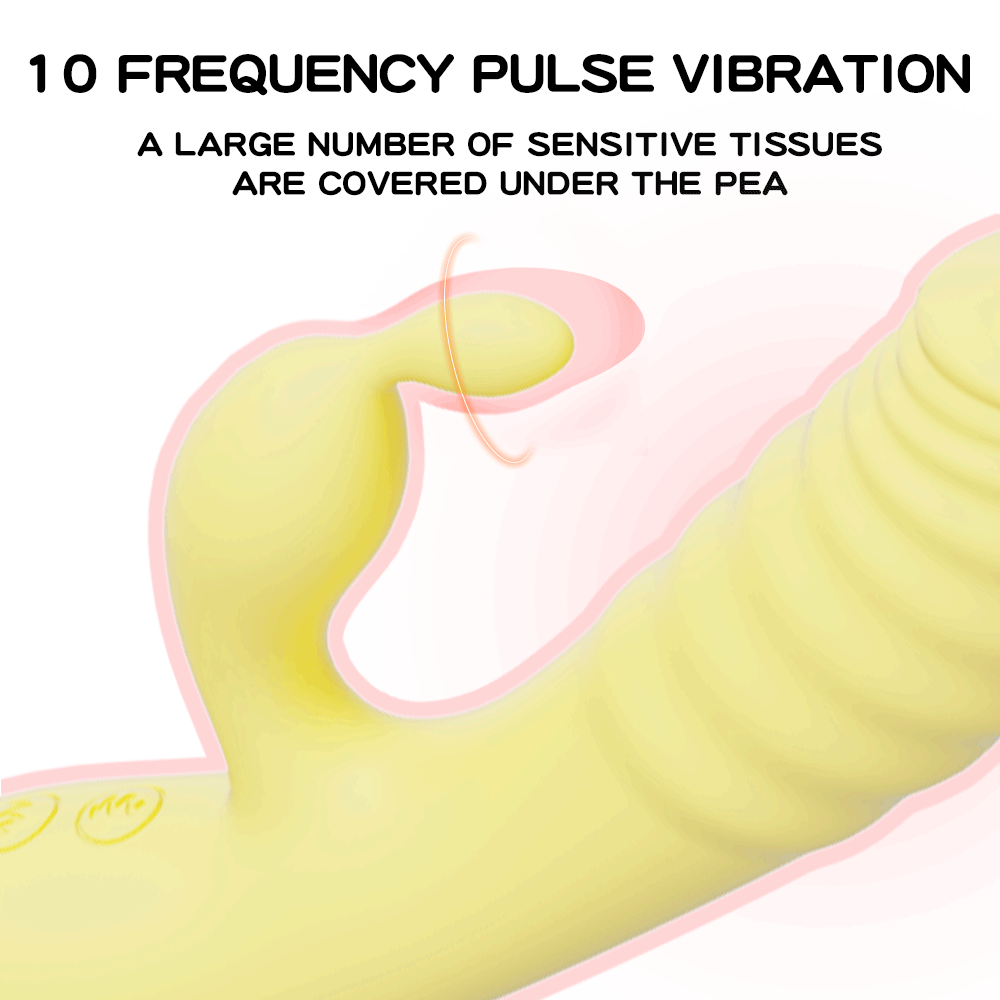 Silicone Warming Rabbit Vibrating Massage Stick G-spot Double Shock Vibrator