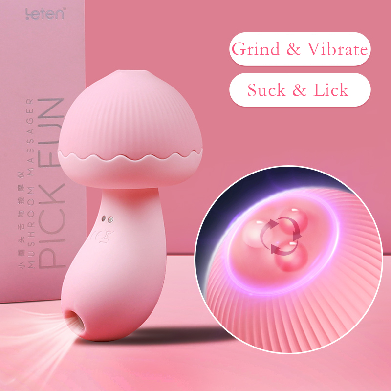 Mushroom Female Tongue Kiss Sucker Rotating Beads Stimulate Egg Hopping
