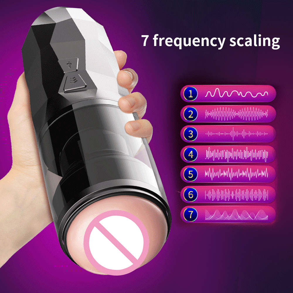 Automatic Telescopic Male Diamond Masturbator Cup Realistic Soft Pussy Sex Toy