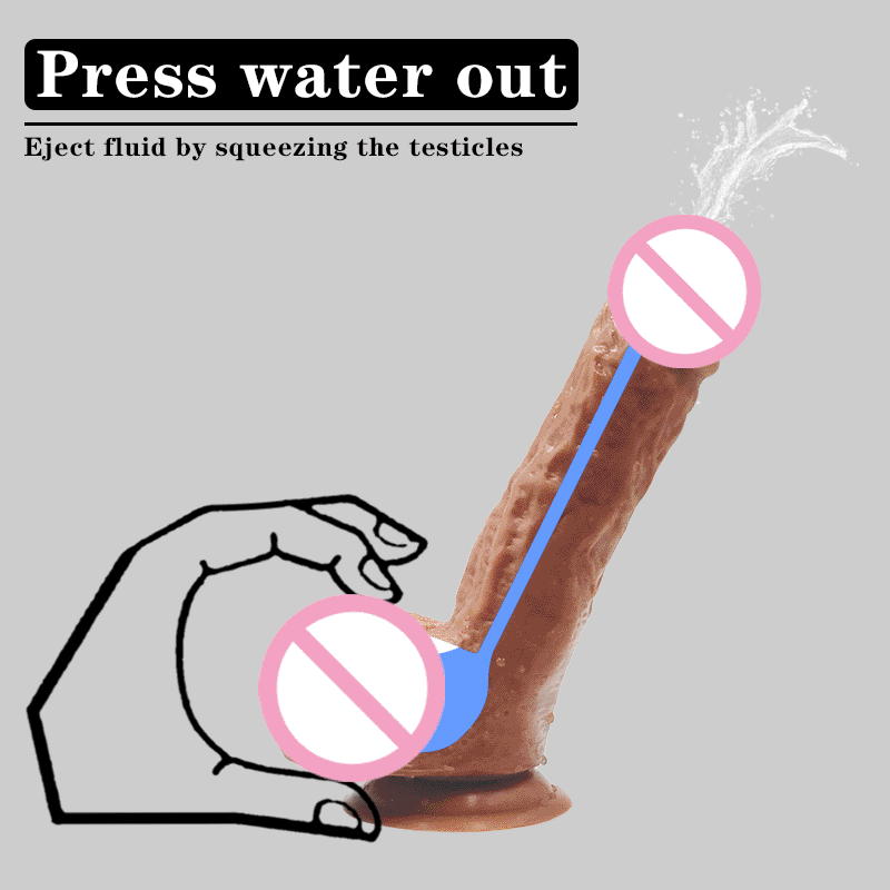 Manual Water Jet Large TPE Dildo