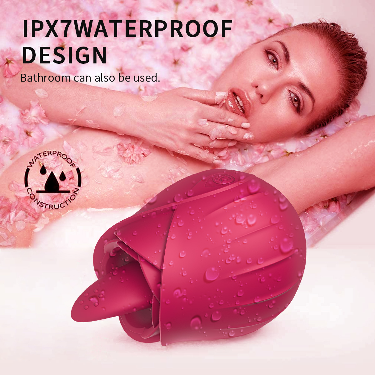 Rose Clitoral Vibrator with a Tongue for Women