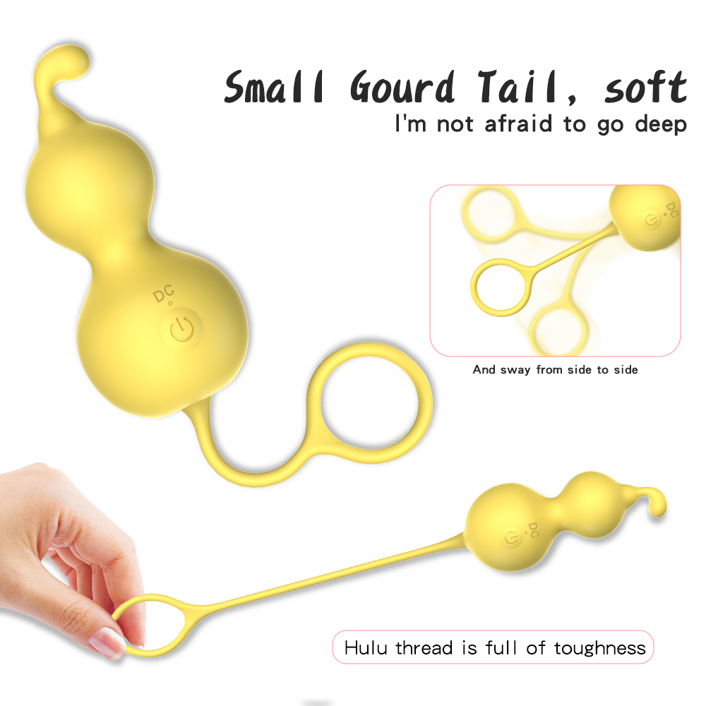 Gourd Heating G-spot Vibrator Anal Plug Vaginal Balls Kegel Exerciser For Adult