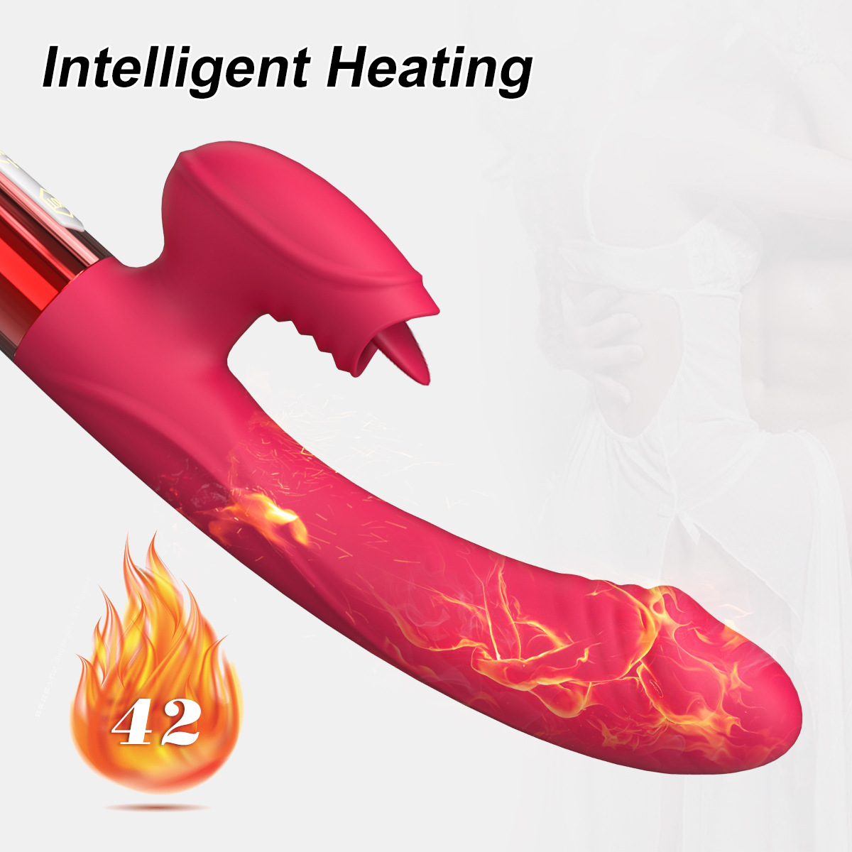 3-in-1 Heating Tongue Licking Rabbit Vibrator Rod