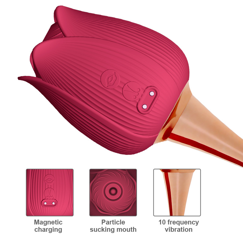 Rose Wand Vibrator with Suction
