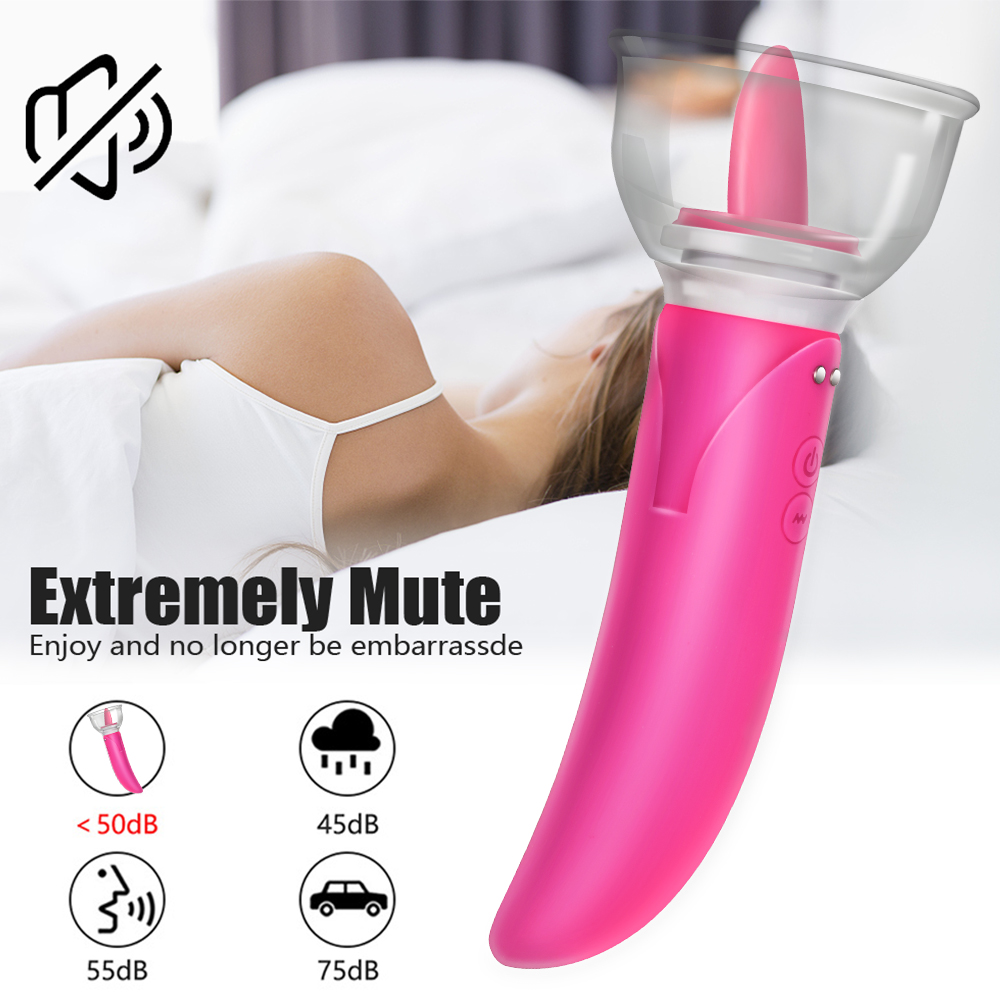 Tongue Licking Pump Clitoris G-spot Vibrator Dildo Vibrator