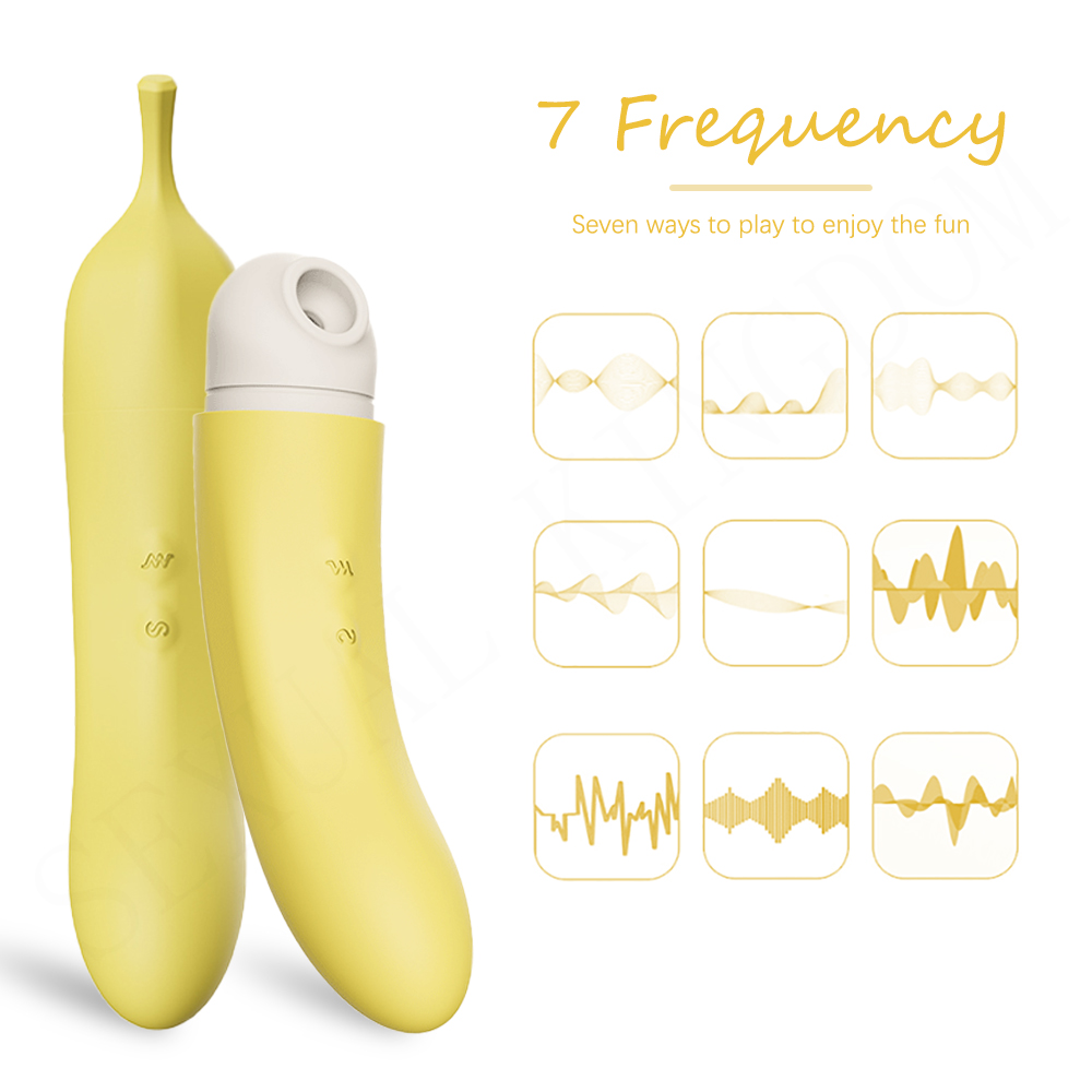 Cute Banana Vibrator Sucking G-spot Clitoris Stimulator