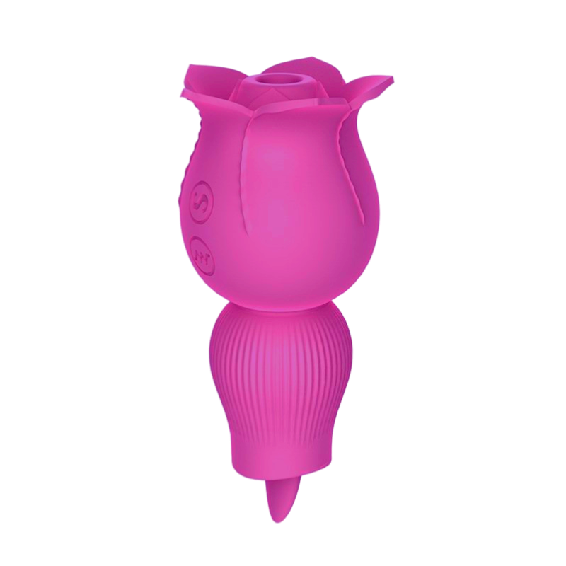 2in1 Sucking Rose Vibrator with Tongue
