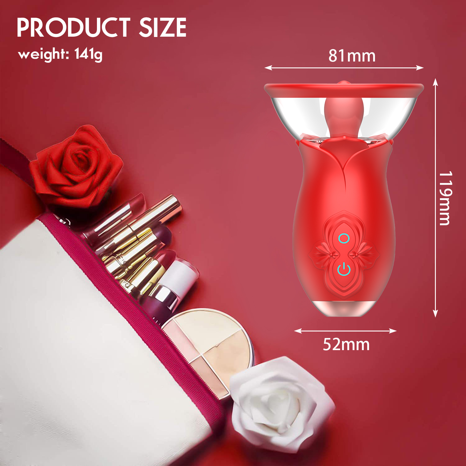 2-in-1 Rose Vibrating Body Pump and Tongue Vibrator