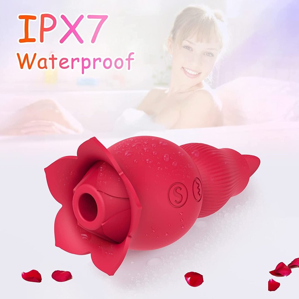 2in1 Sucking Rose Vibrator with Tongue