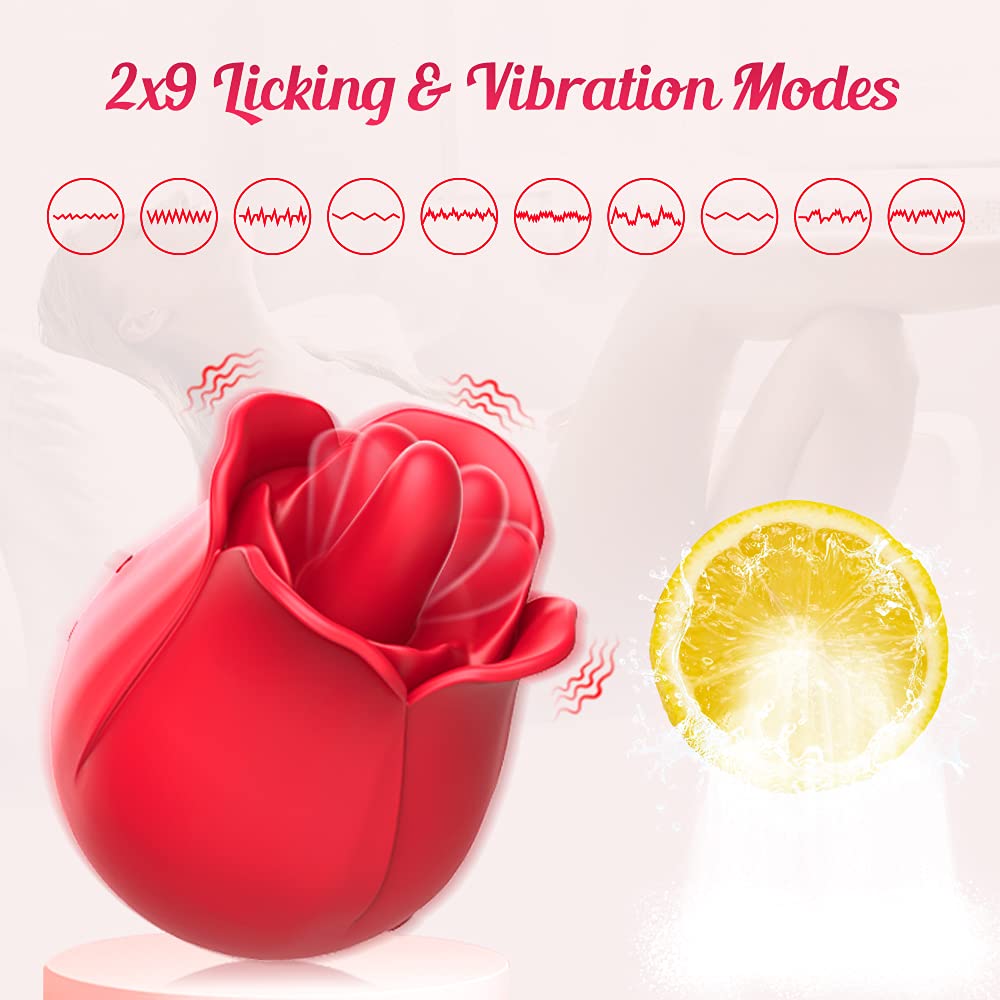 Rose Licking Vibrator with Thick Tongue